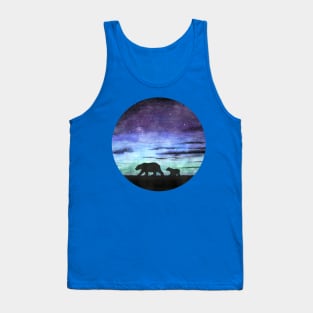 Aurora borealis and polar bears (black version) Tank Top